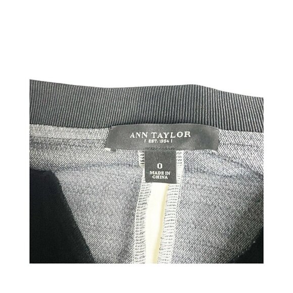 Ann Taylor Size 0 Black White Color Block Stretch Pencil Unlined Skirt Side Zip - Picture 5 of 5